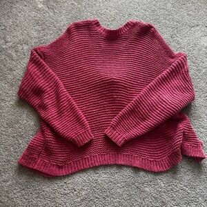 Aerie Pink Crew Neck Backless Sweater